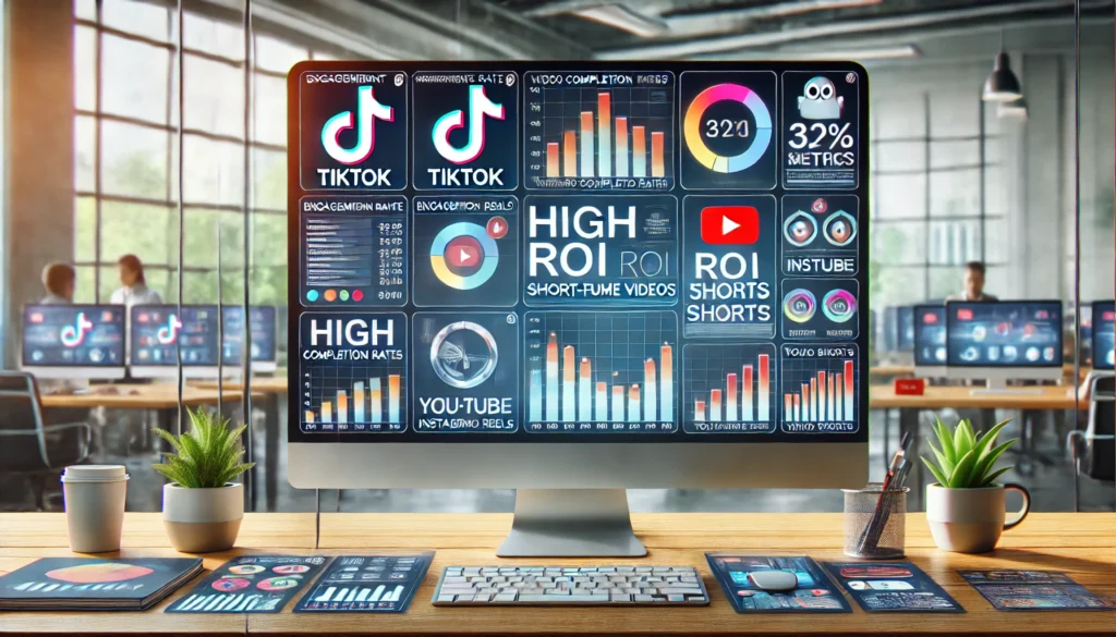 A-clear-and-sharp-digital-marketing-dashboard-displayed-on-a-large-computer-screen-showcasing-high-ROI-metrics-for-short-form-videos.